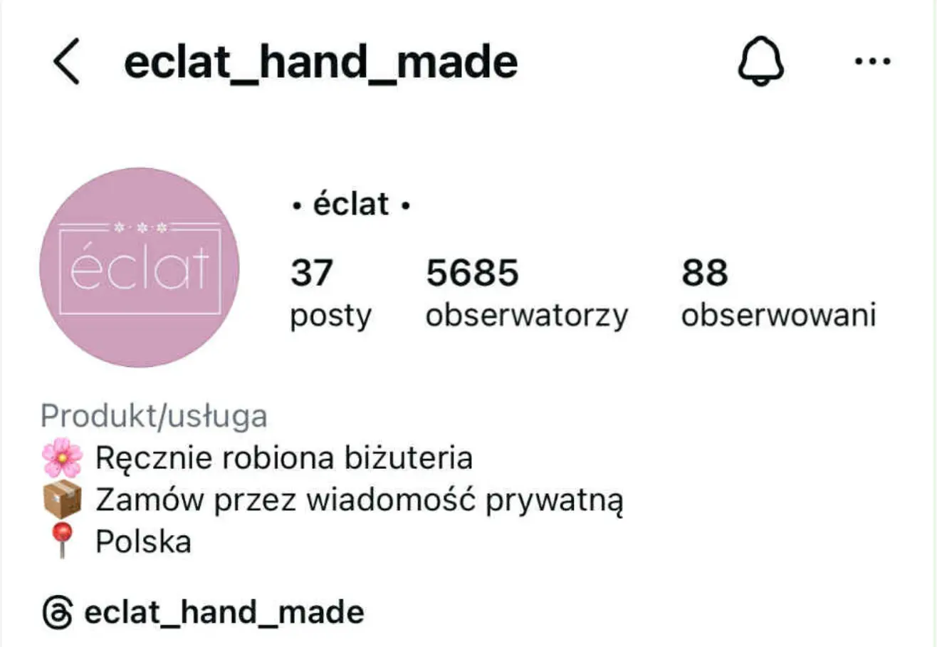 Profil Instagram @eclat_hand_made